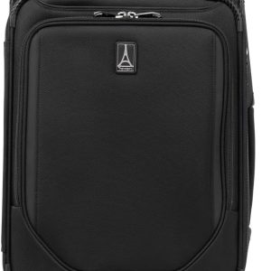 Travelpro Crew Classic Lightweight Softside Expandable Carry on Luggage, 8 Wheel Spinner Suitcase, Men and Women, Carry On 21-Inch, Black